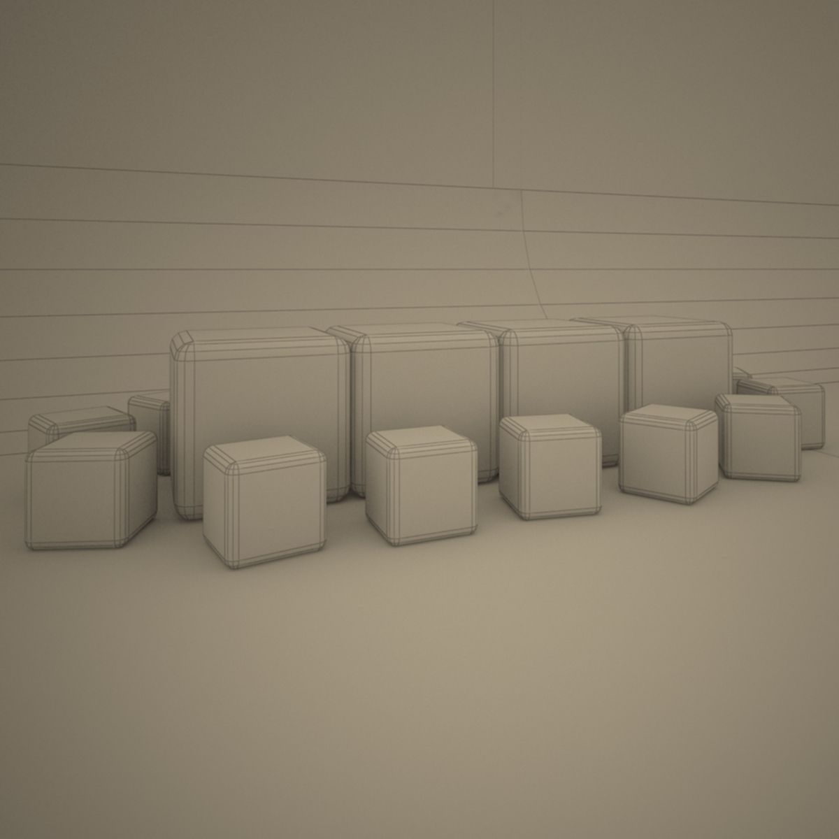 Illuminated Cubes 3D model_3