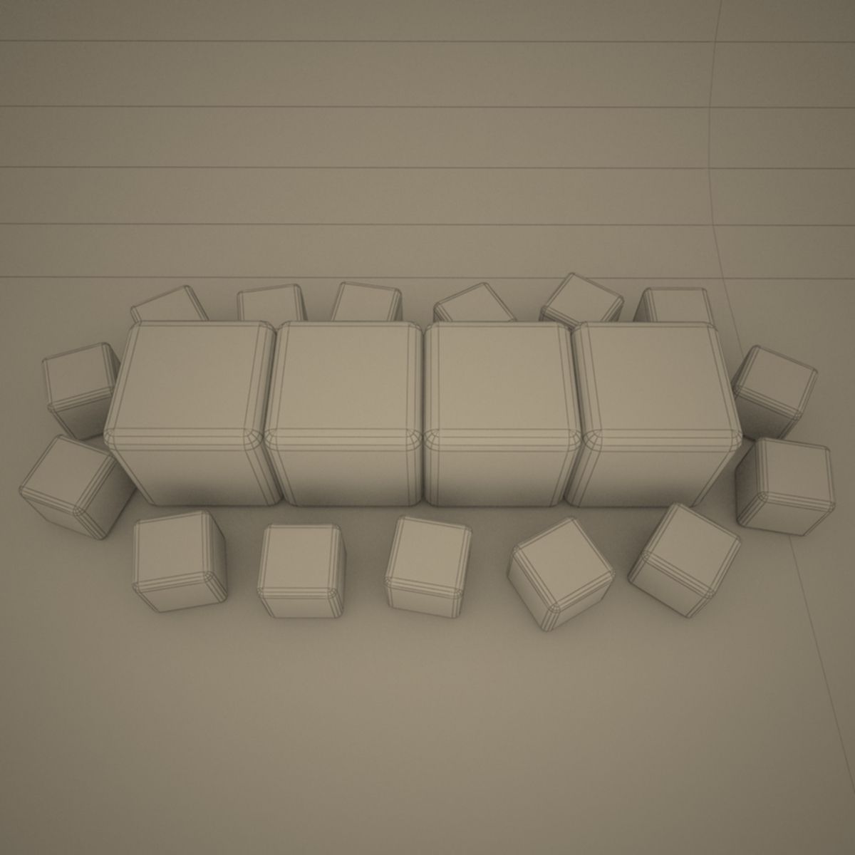 Illuminated Cubes 3D model_1