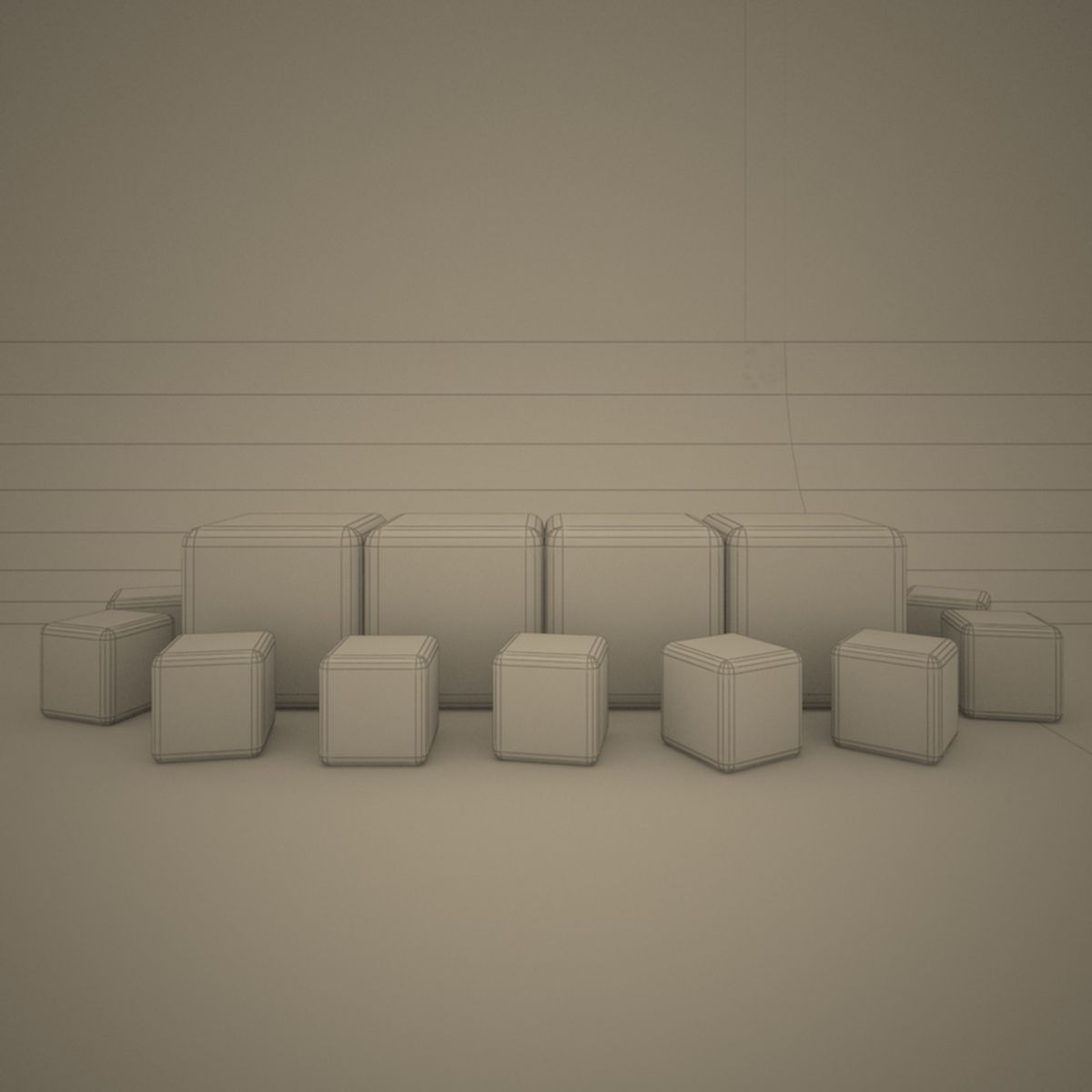 Illuminated Cubes 3D model_5