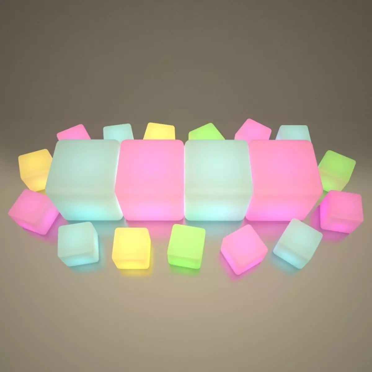 Illuminated Cubes 3D model_0