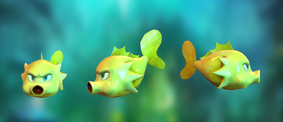 3DRT - Shooter Fish Low-poly 3D model_3