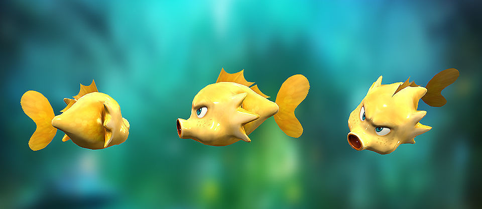 3DRT - Shooter Fish Low-poly 3D model_2