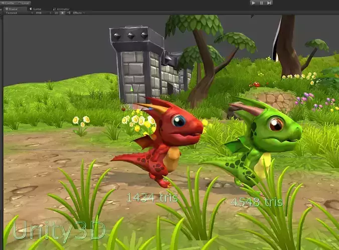 3DRT - Toon Dragon  Low-poly 3D model