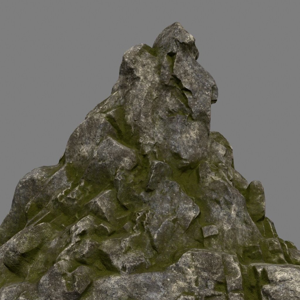 mossy rocks Low-poly 3D model_9