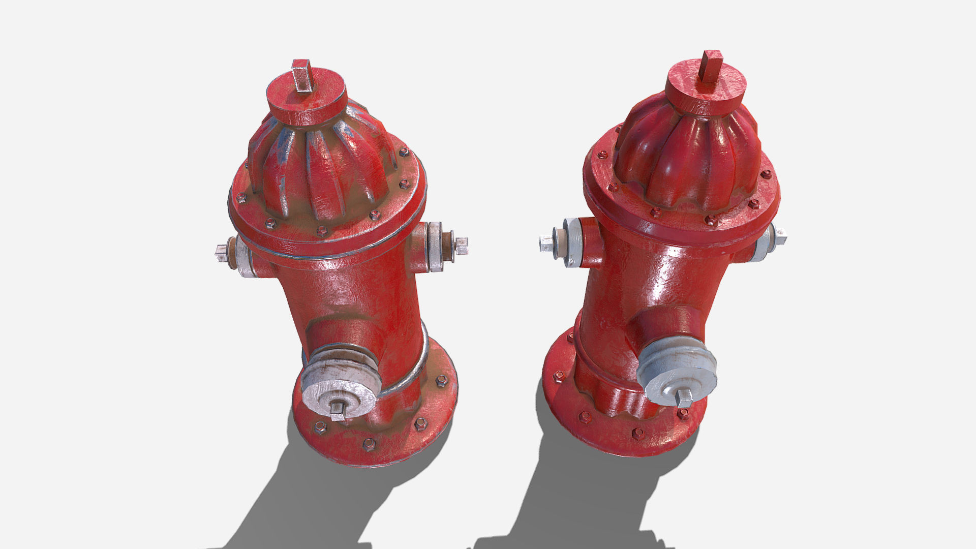 Low Poly PBR Fire Hydrant Low-poly 3D model_3