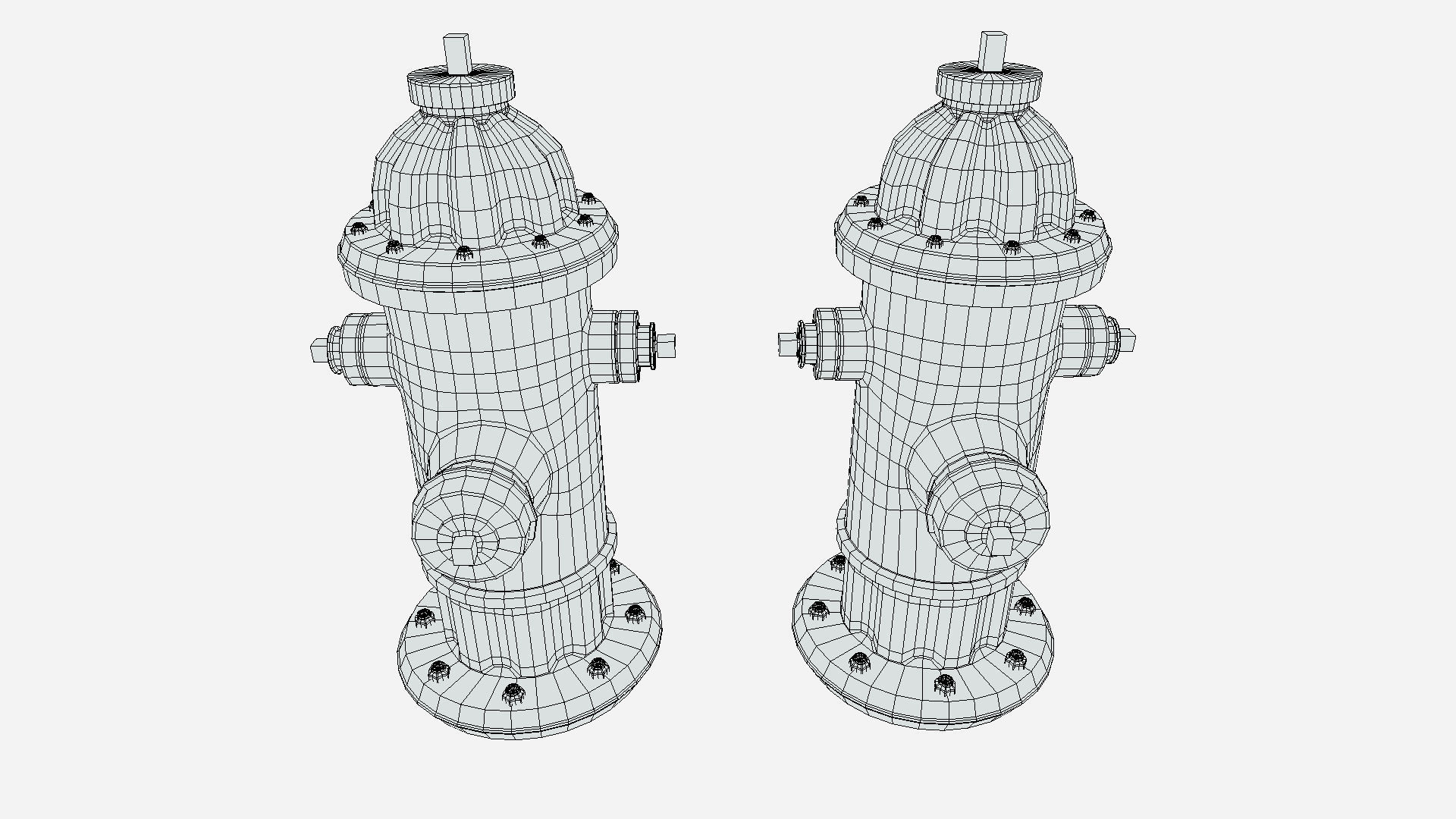 Low Poly PBR Fire Hydrant Low-poly 3D model_5
