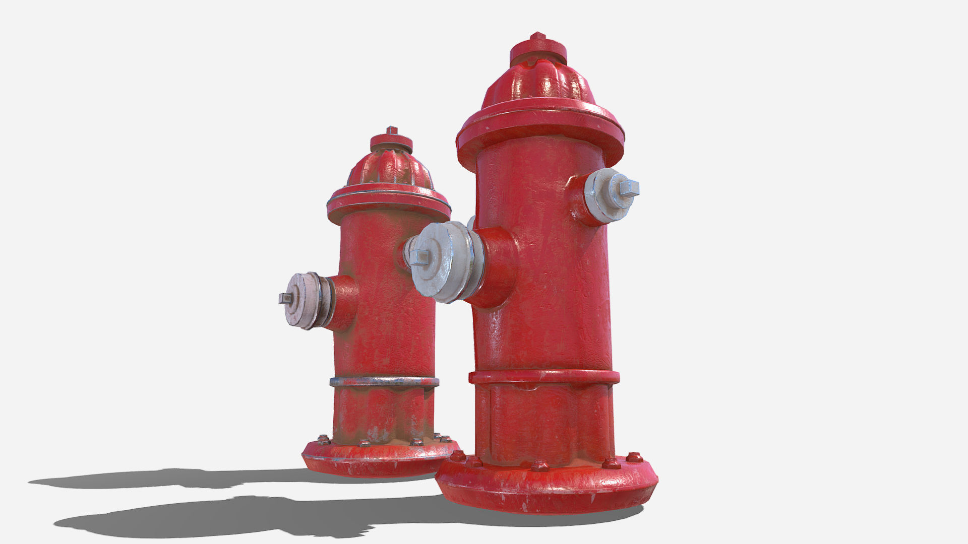 Low Poly PBR Fire Hydrant Low-poly 3D model_4