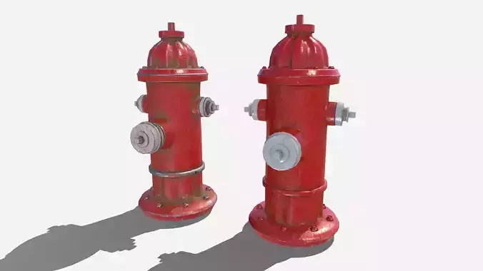 Low Poly PBR Fire Hydrant Low-poly 3D model