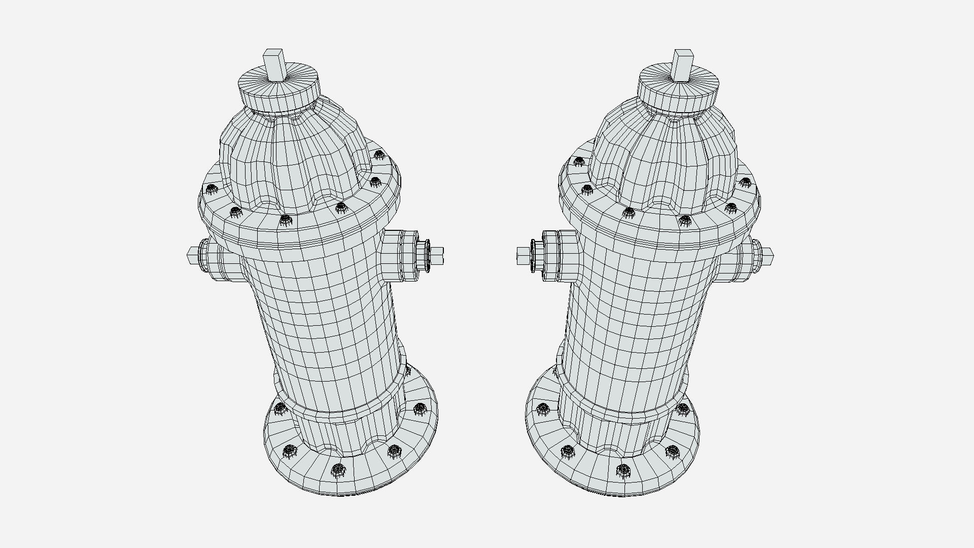 Low Poly PBR Fire Hydrant Low-poly 3D model_6