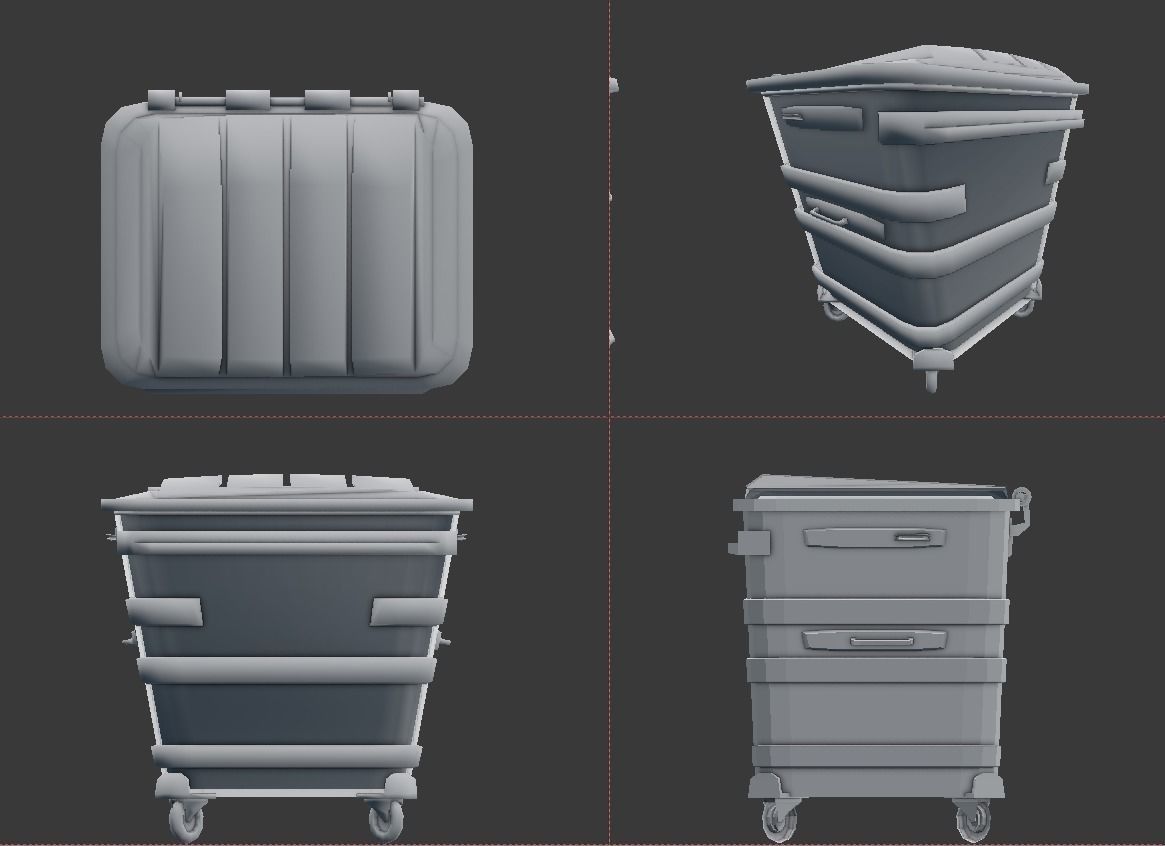 London Garbage Bin Low-poly 3D model_5