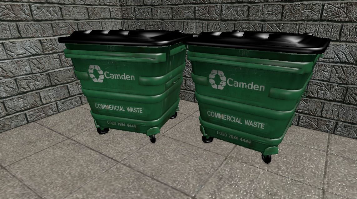London Garbage Bin Low-poly 3D model_3