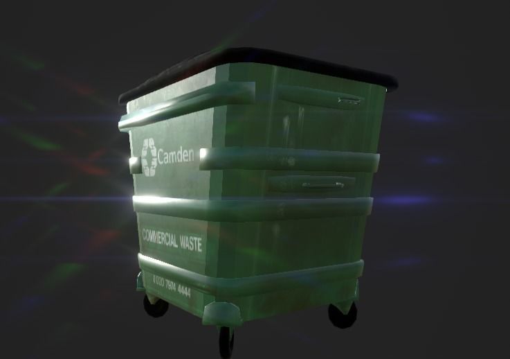London Garbage Bin Low-poly 3D model_4