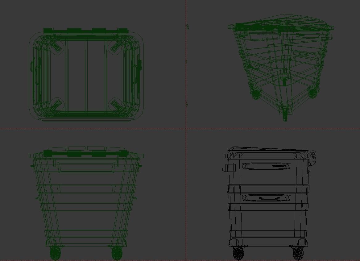 London Garbage Bin Low-poly 3D model_6