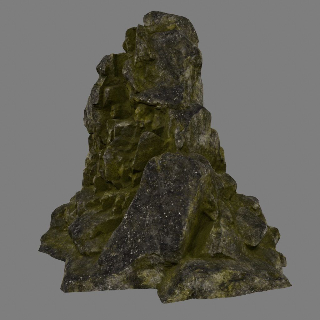 mossy rocks 1 Low-poly 3D model_10