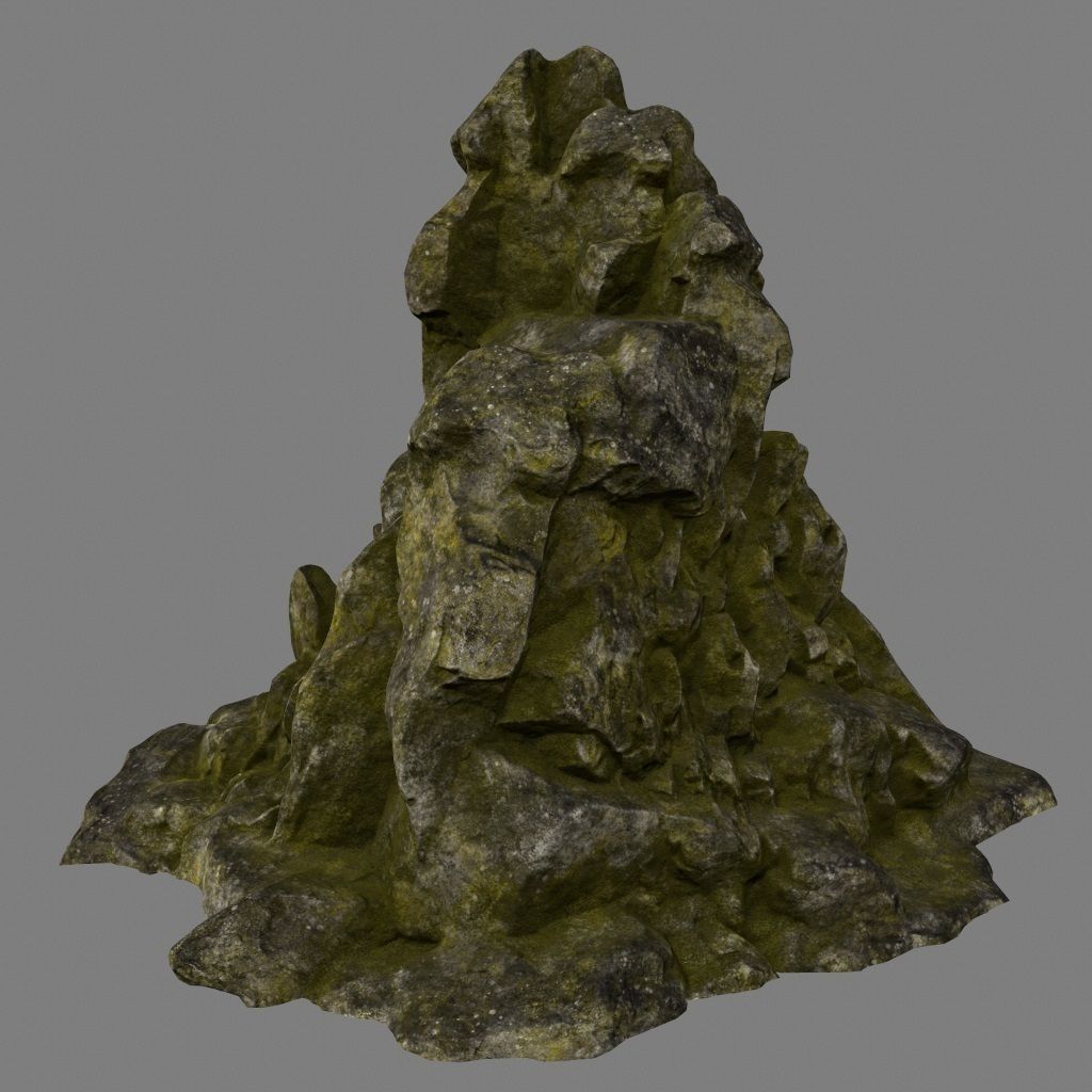mossy rocks 1 Low-poly 3D model_6