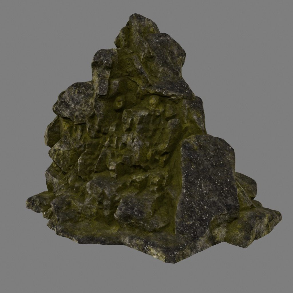 mossy rocks 1 Low-poly 3D model_8