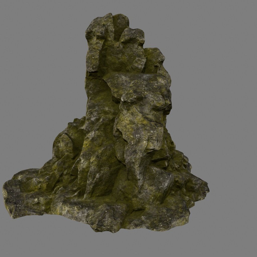mossy rocks 1 Low-poly 3D model_2
