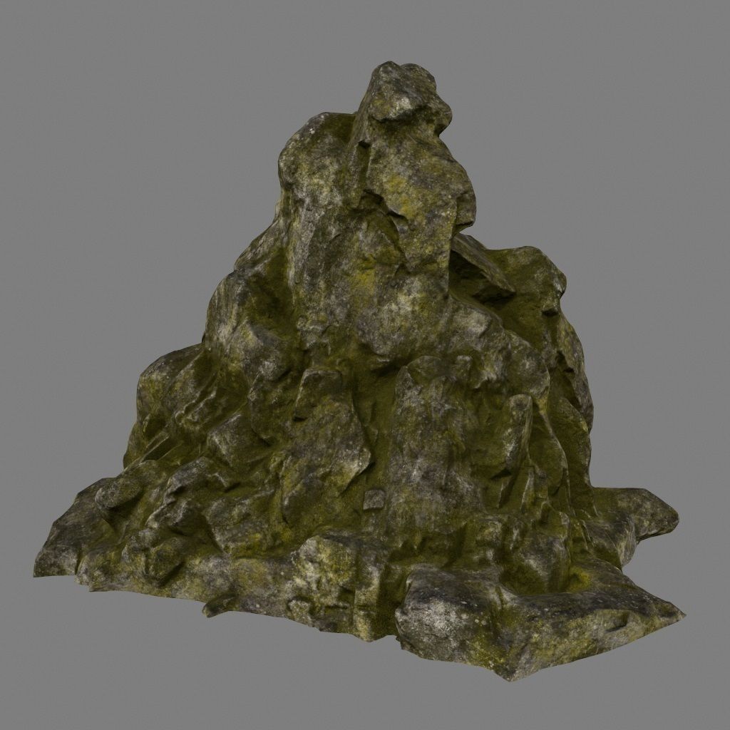 mossy rocks 1 Low-poly 3D model_9