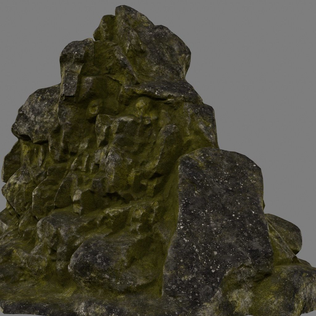 mossy rocks 1 Low-poly 3D model_11