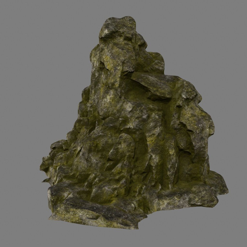 mossy rocks 1 Low-poly 3D model_5
