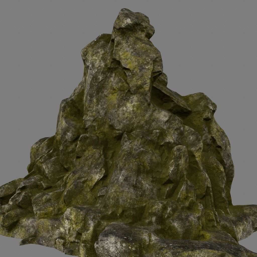mossy rocks 1 Low-poly 3D model_4