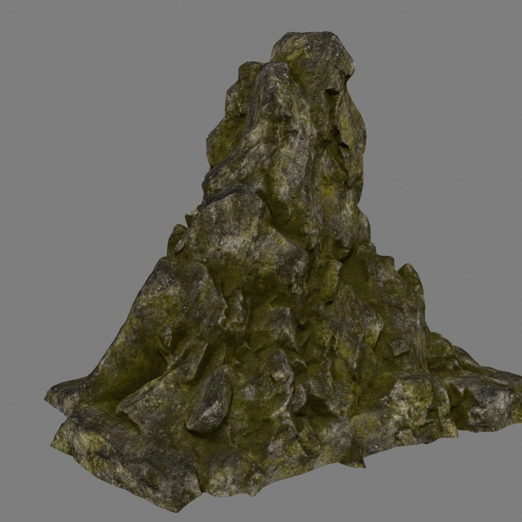 mossy rocks 1 Low-poly 3D model_7