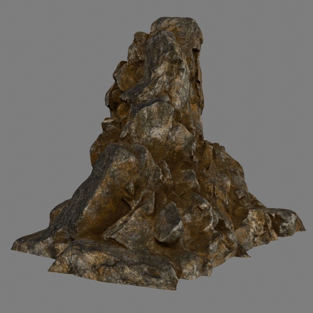 desert rocks Low-poly 3D model_6