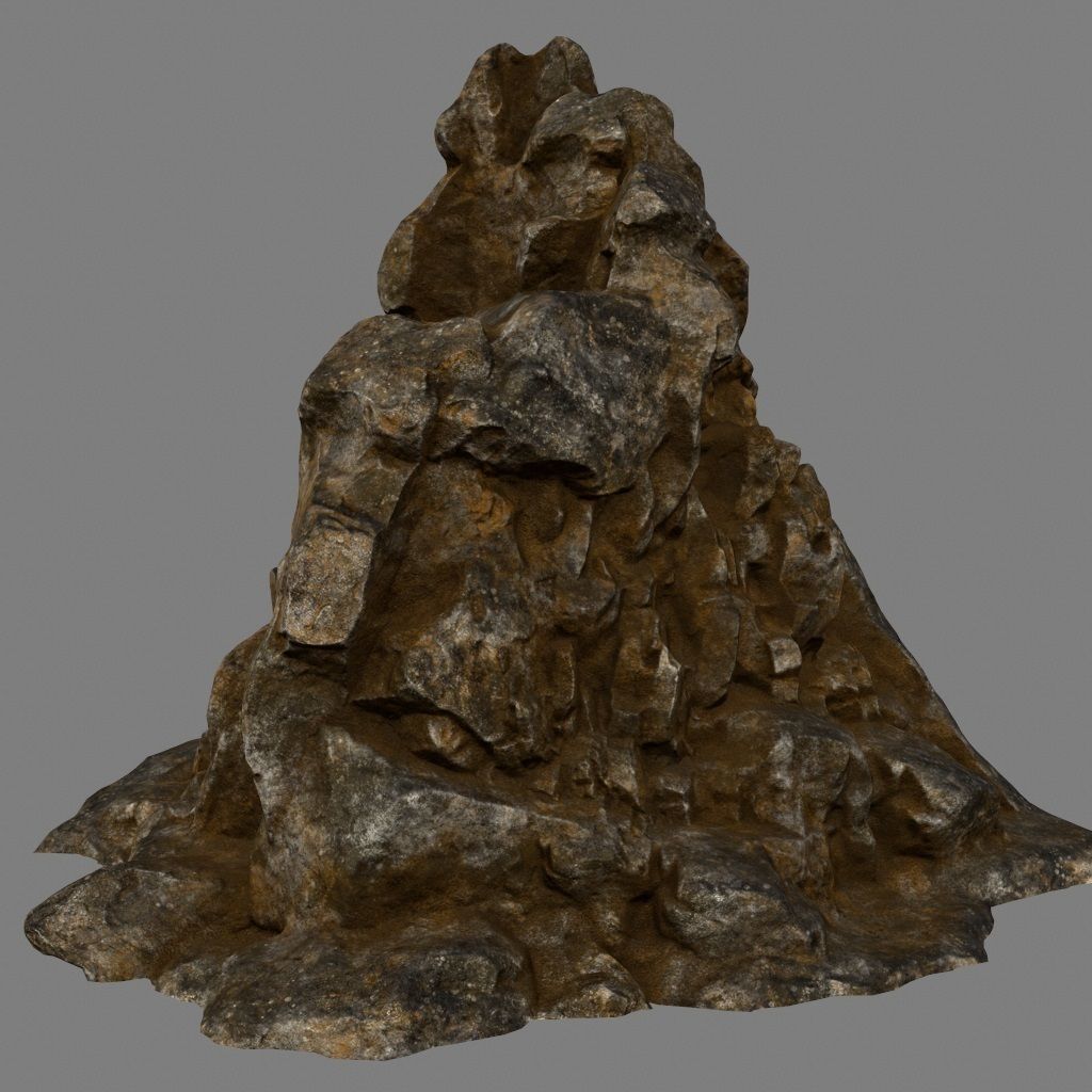 desert rocks Low-poly 3D model_4