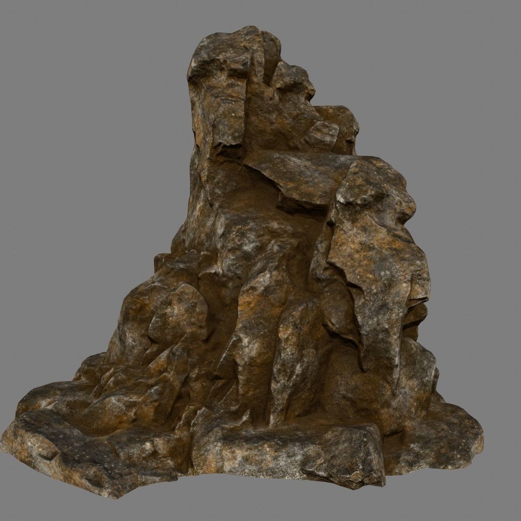 desert rocks Low-poly 3D model_7