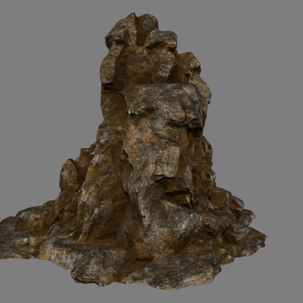 desert rocks Low-poly 3D model_8