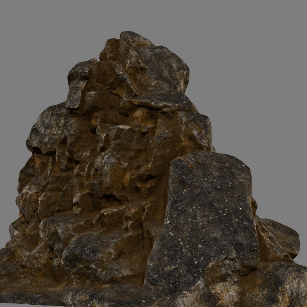 desert rocks Low-poly 3D model_2