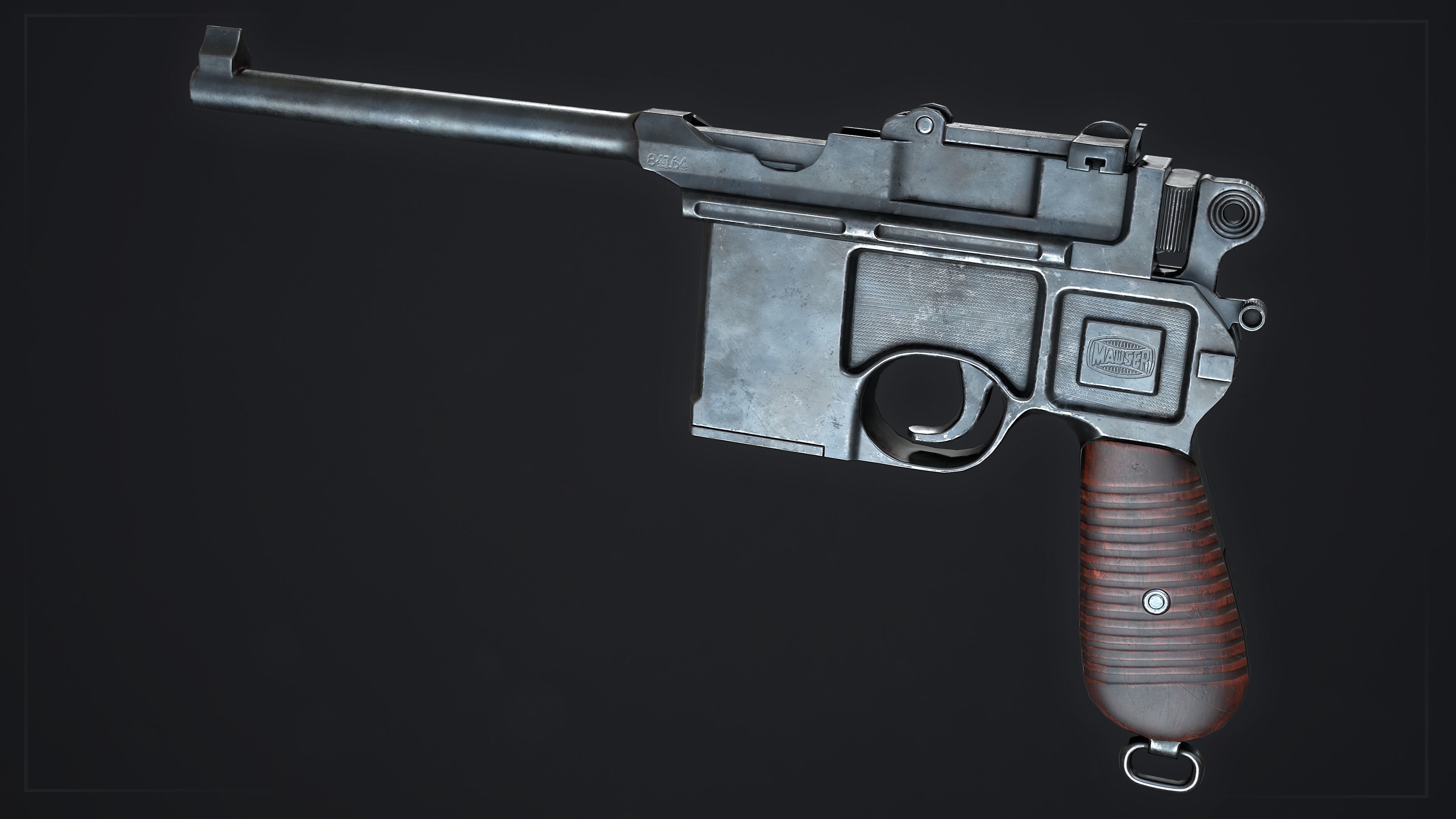 PBR Mauser C96 Low-poly 3D model_2