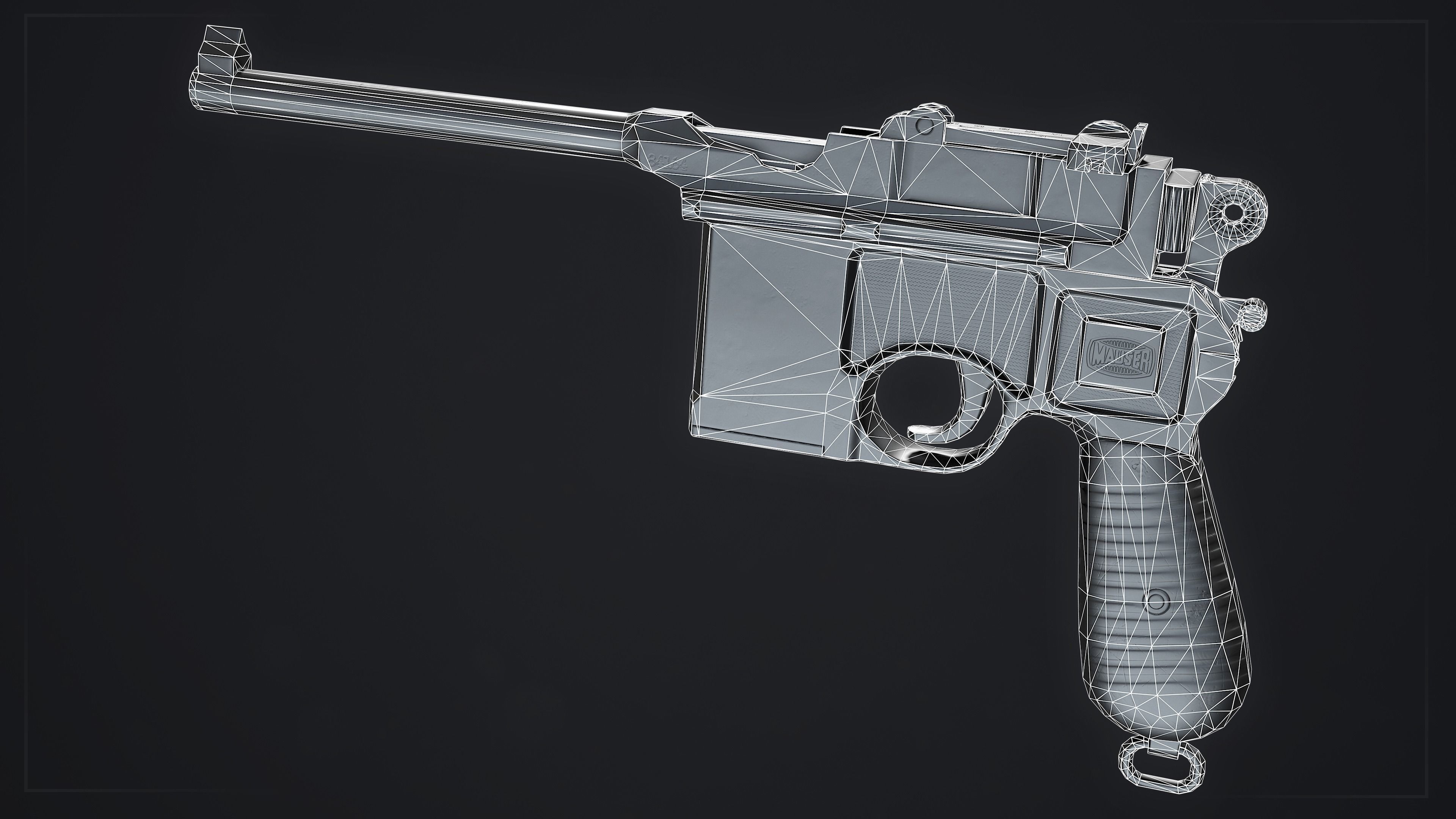 PBR Mauser C96 Low-poly 3D model_10