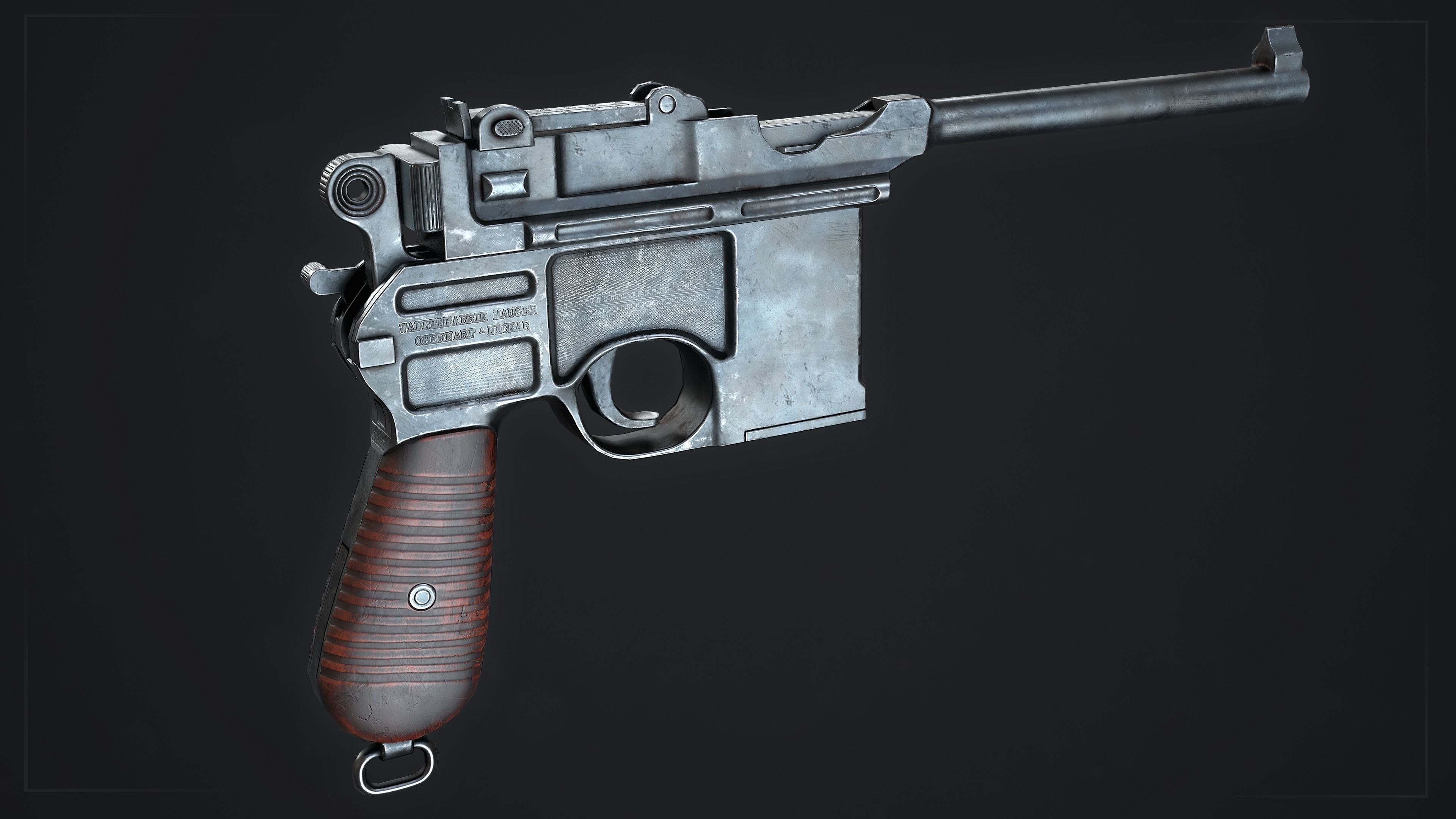 PBR Mauser C96 Low-poly 3D model_3