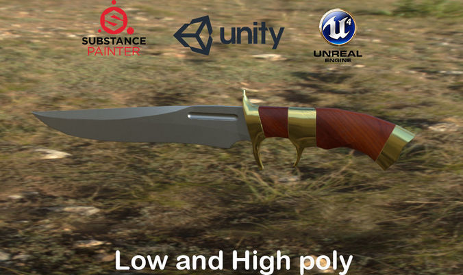 Knife for Unity and Unreal Low-poly 3D model