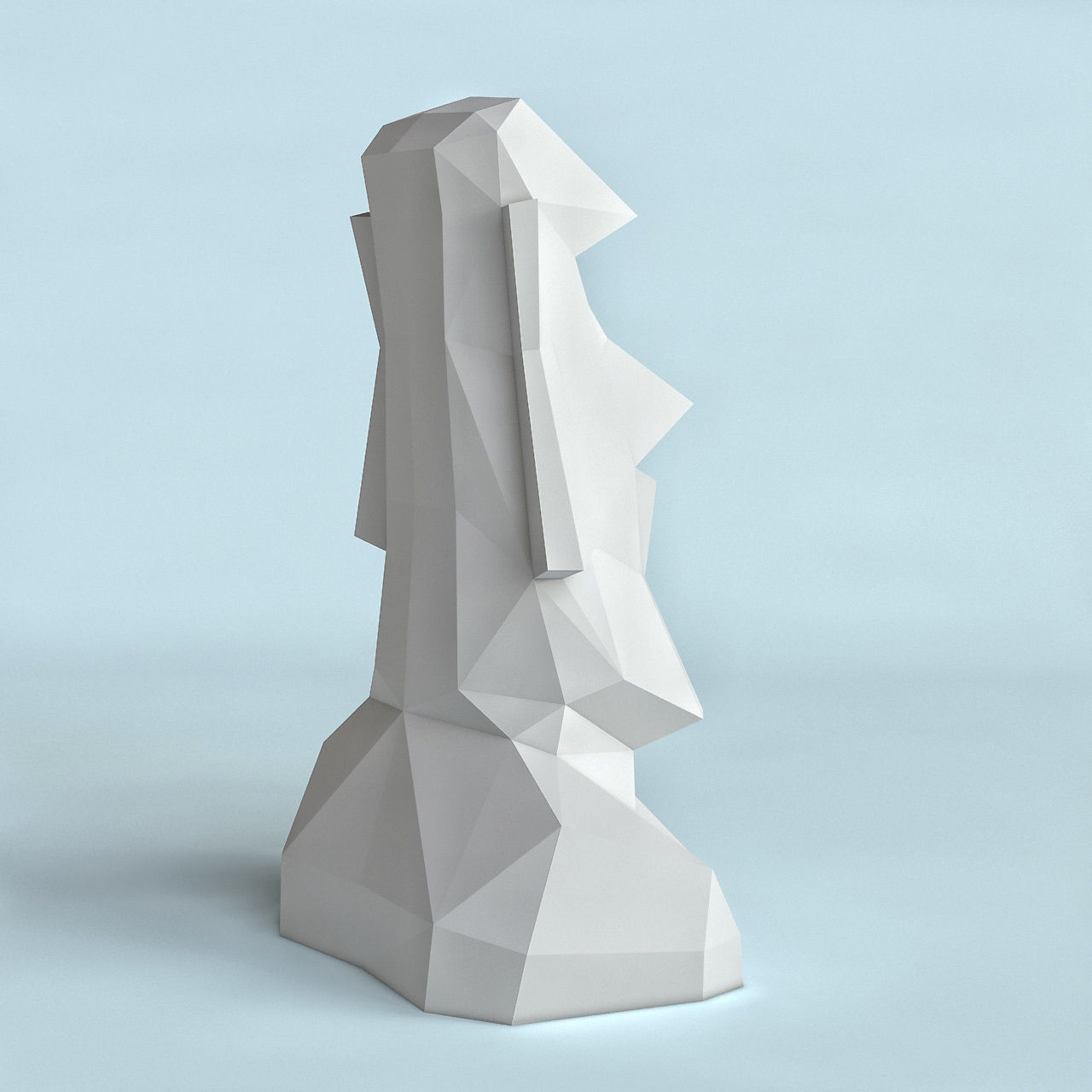 Moai Poly 3D print model_1