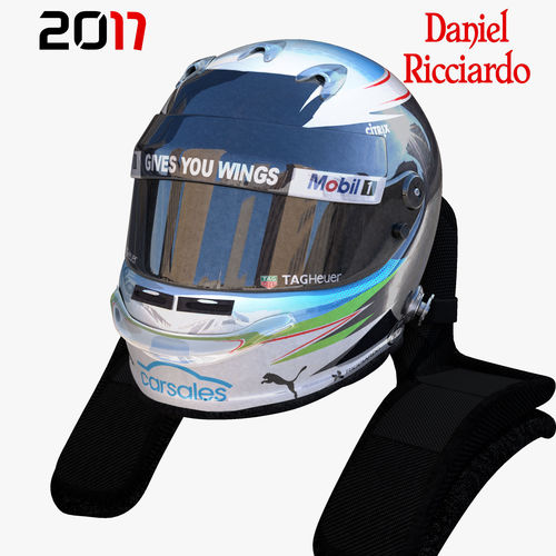 Ricciardo helmet 2017 Low-poly 3D model