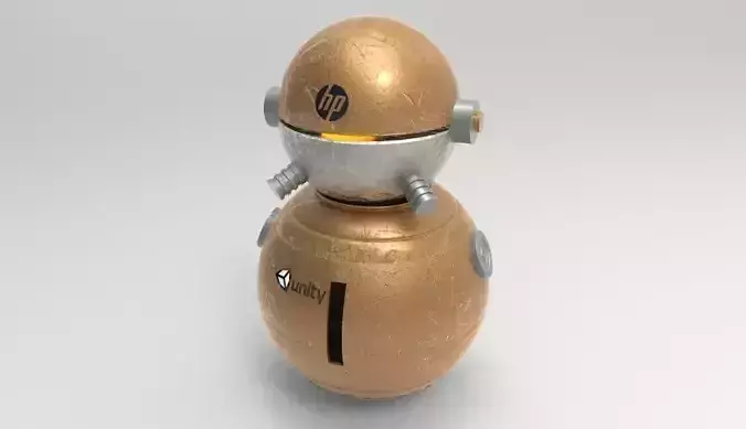 meccha robot with golden body 3D model