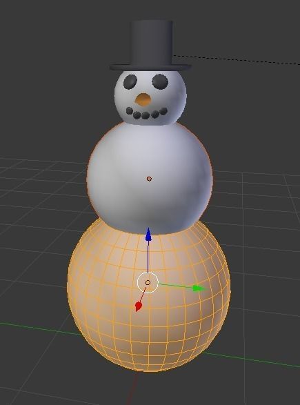 Snowman with top hat 3D model_7