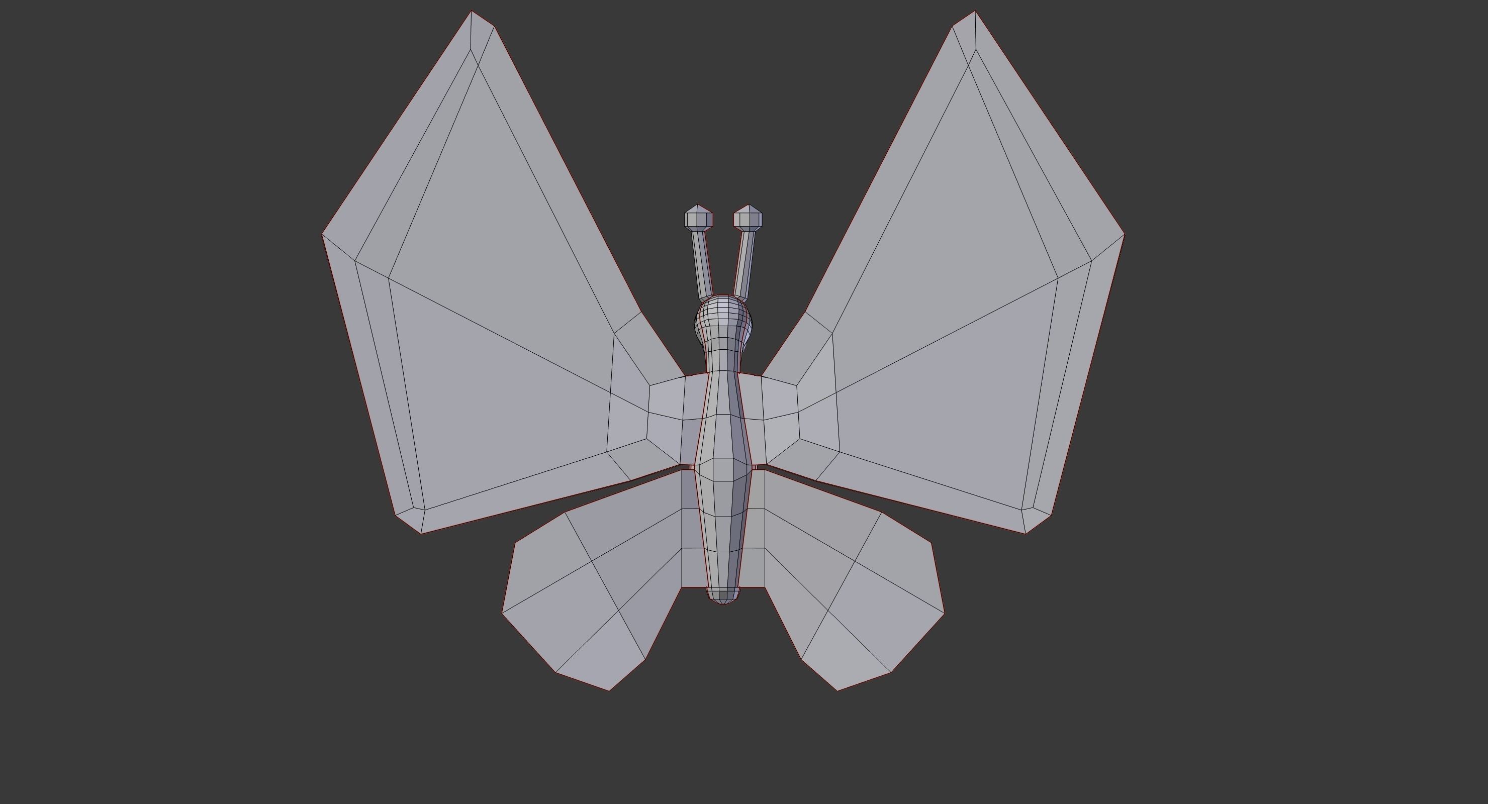 Cartoon butterfy  Low-poly 3D model_10