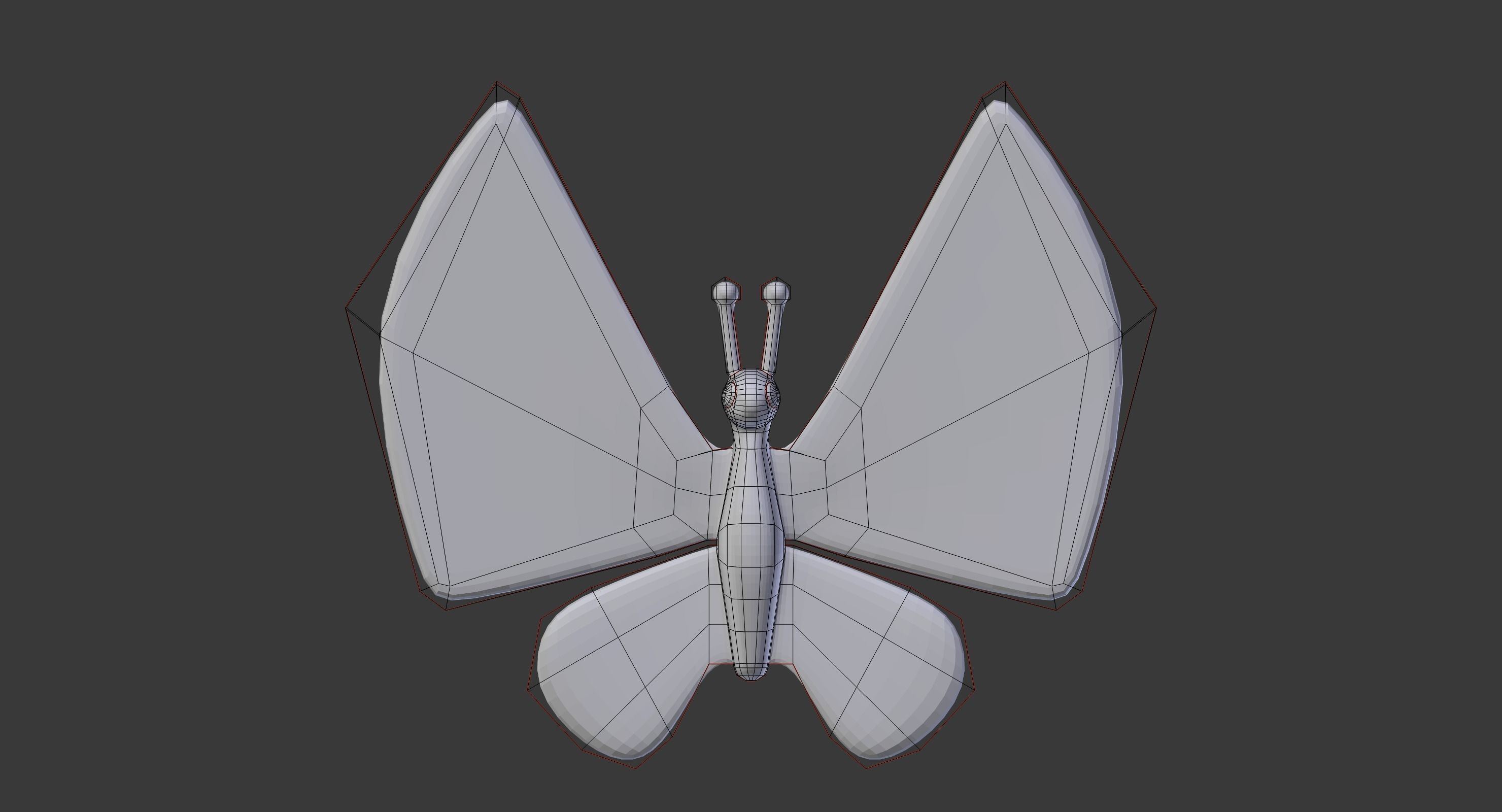 Cartoon butterfy  Low-poly 3D model_8