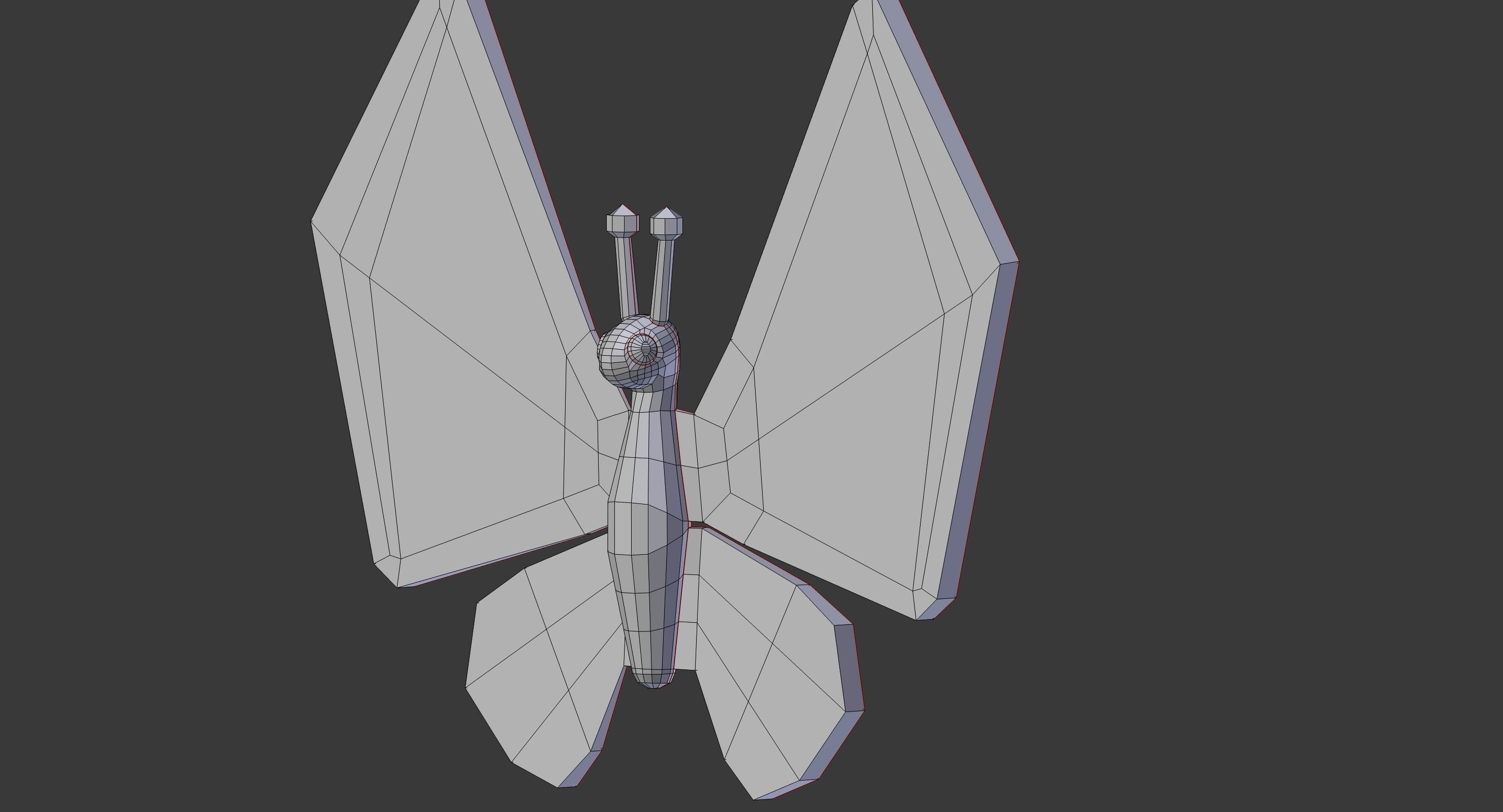 Cartoon butterfy  Low-poly 3D model_9