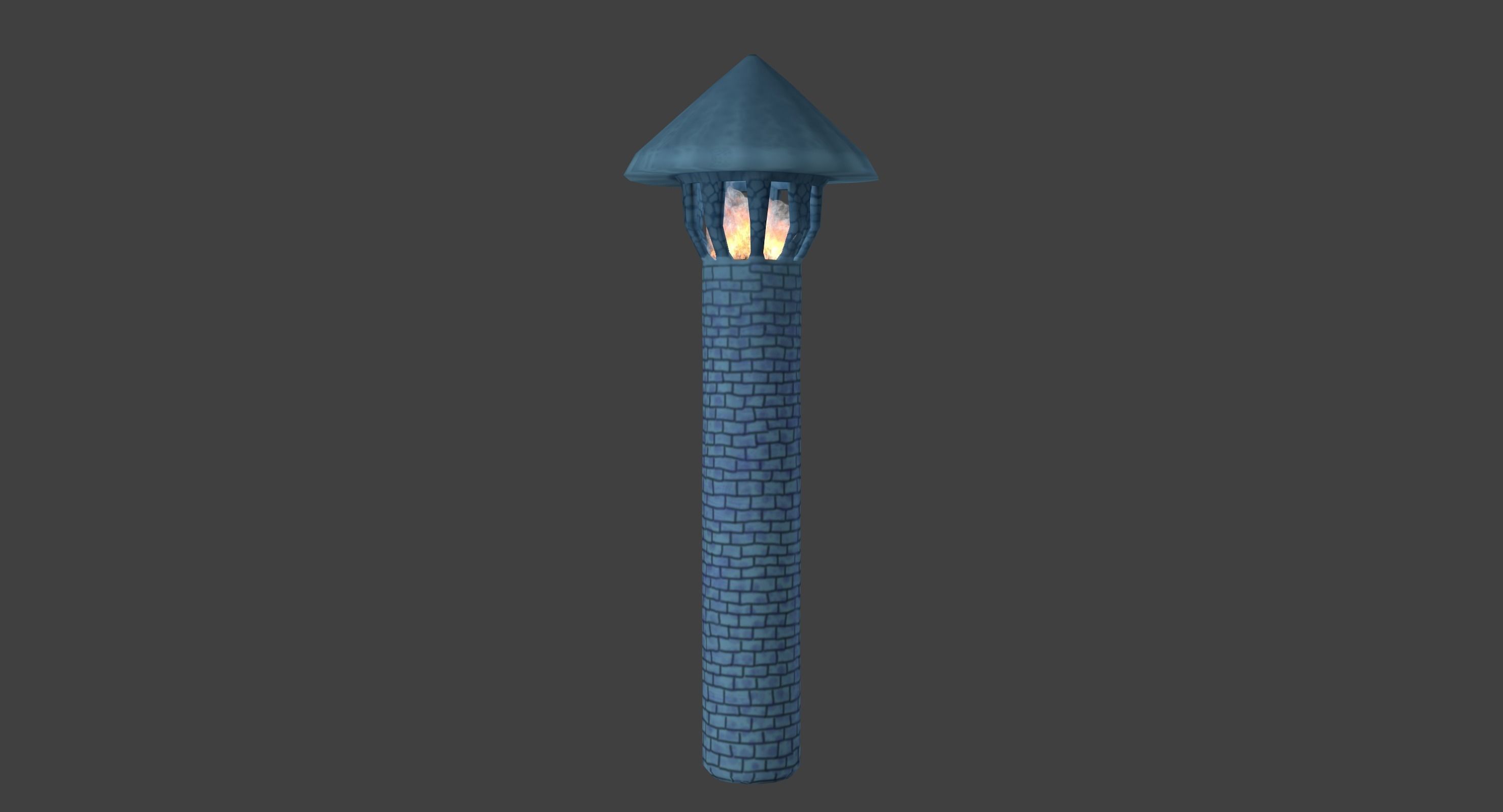 Signal tower cartoon Low-poly 3D model_4