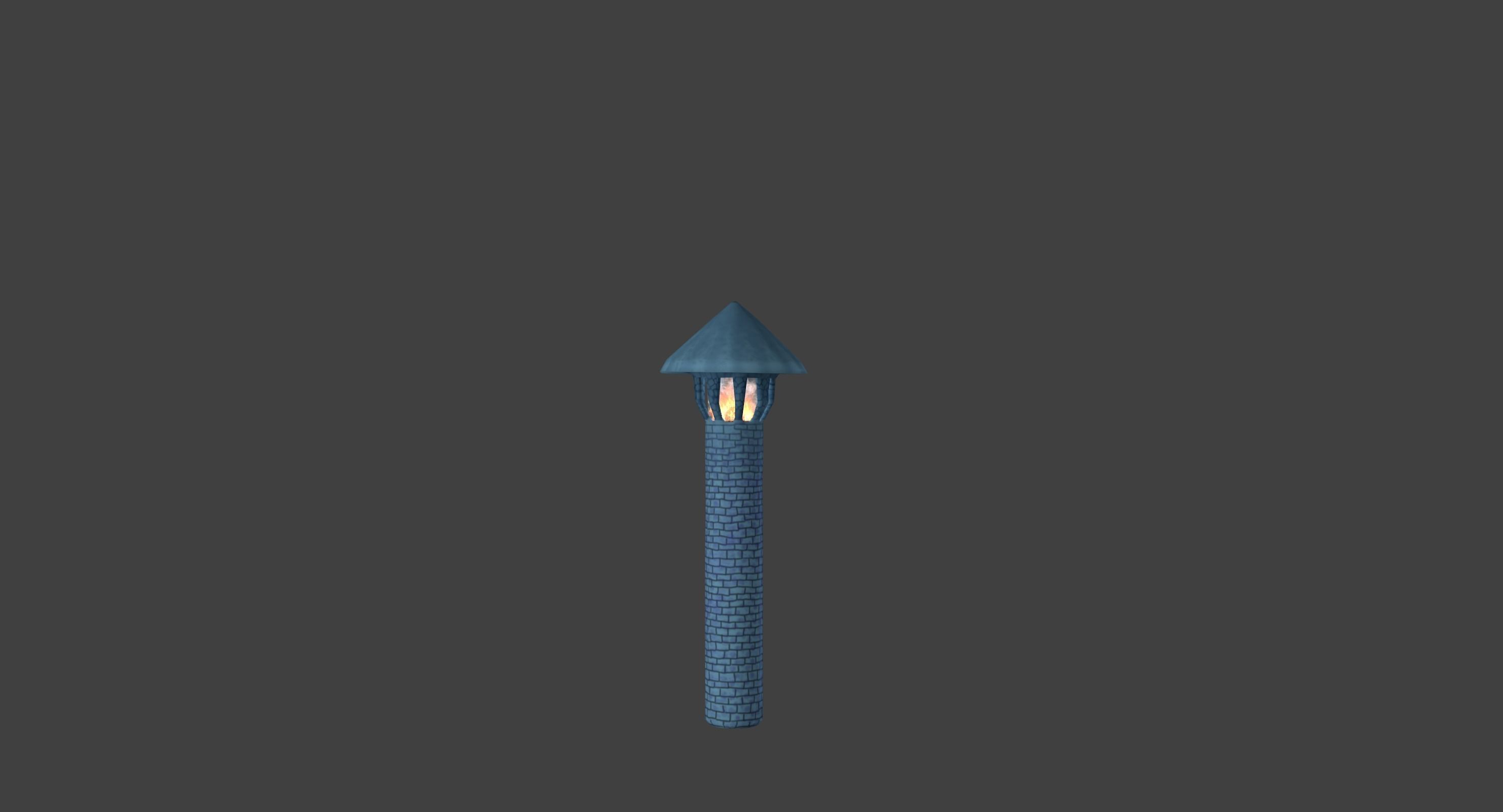 Signal tower cartoon Low-poly 3D model_3