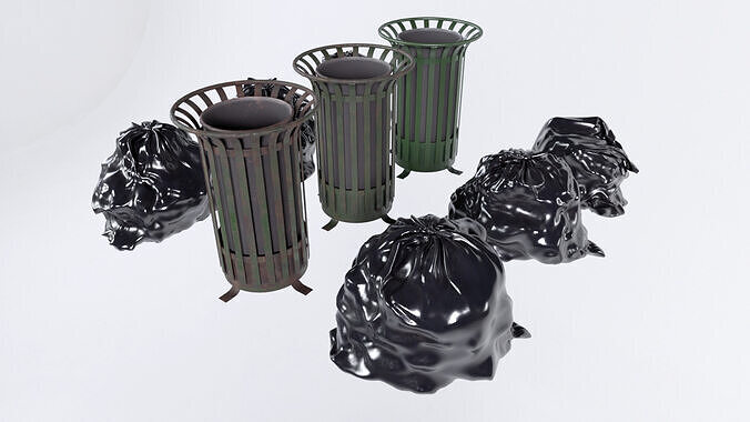 Rubbish Bin - Trash Can Low-poly 3D model