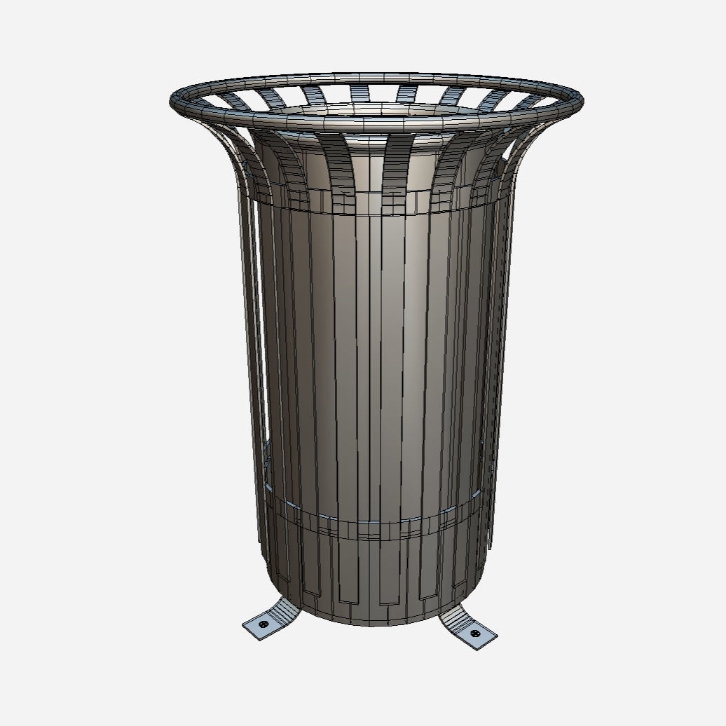 Rubbish Bin - Trash Can Low-poly 3D model_4