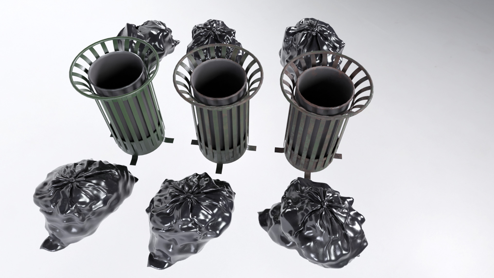 Rubbish Bin - Trash Can Low-poly 3D model_1