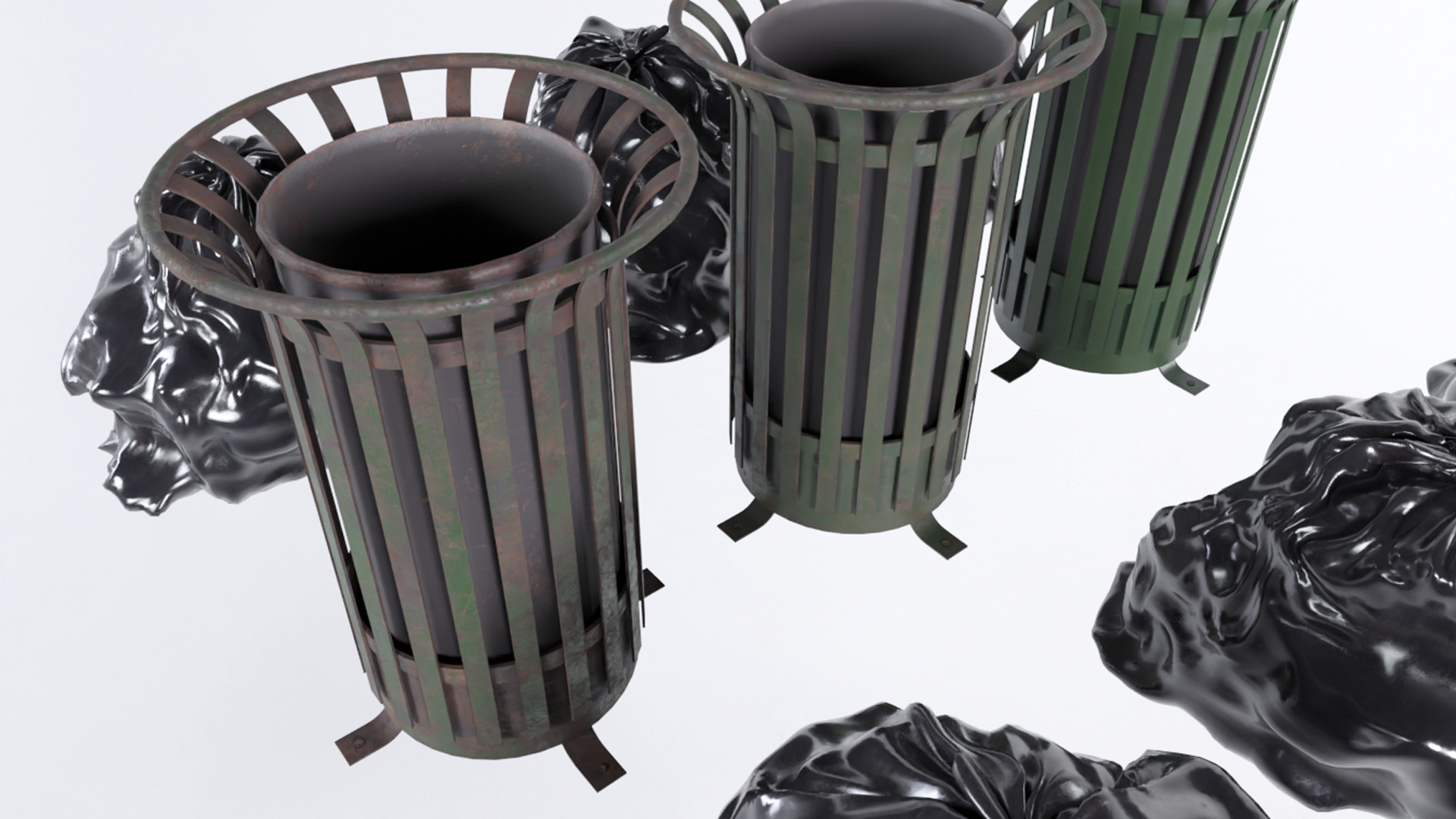 Rubbish Bin - Trash Can Low-poly 3D model_2
