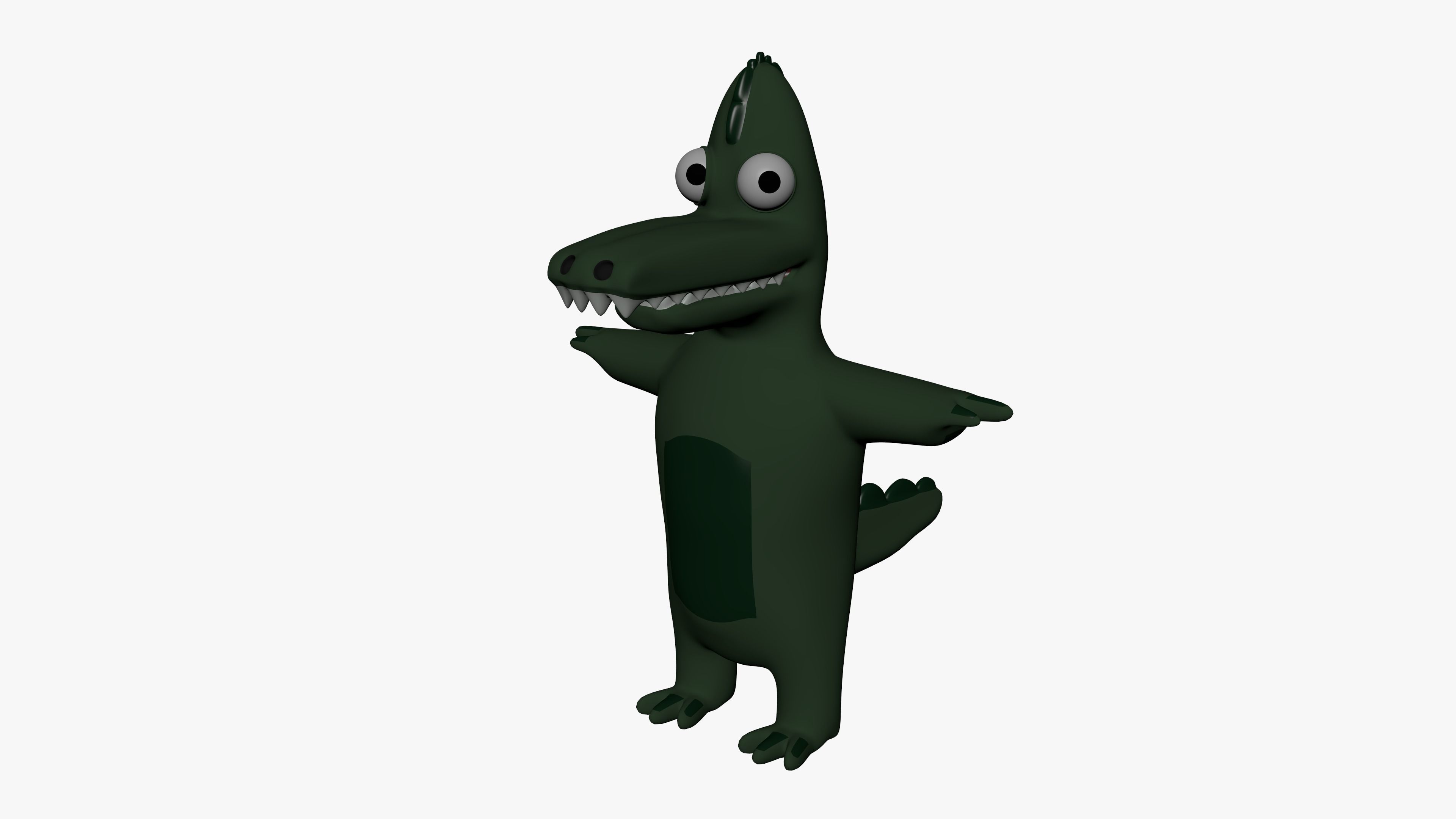 Funny Cartoon Crocodile Low-poly 3D model