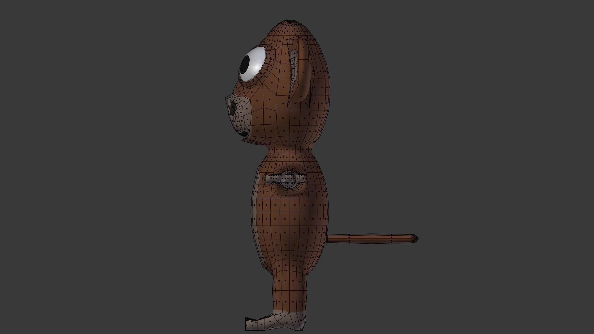 Funny Cartoon Monkey Low-poly 3D model_3